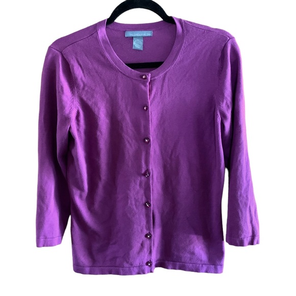 Hilliard & Hanson purple violet Longsleeve cardigan M - Picture 1 of 9